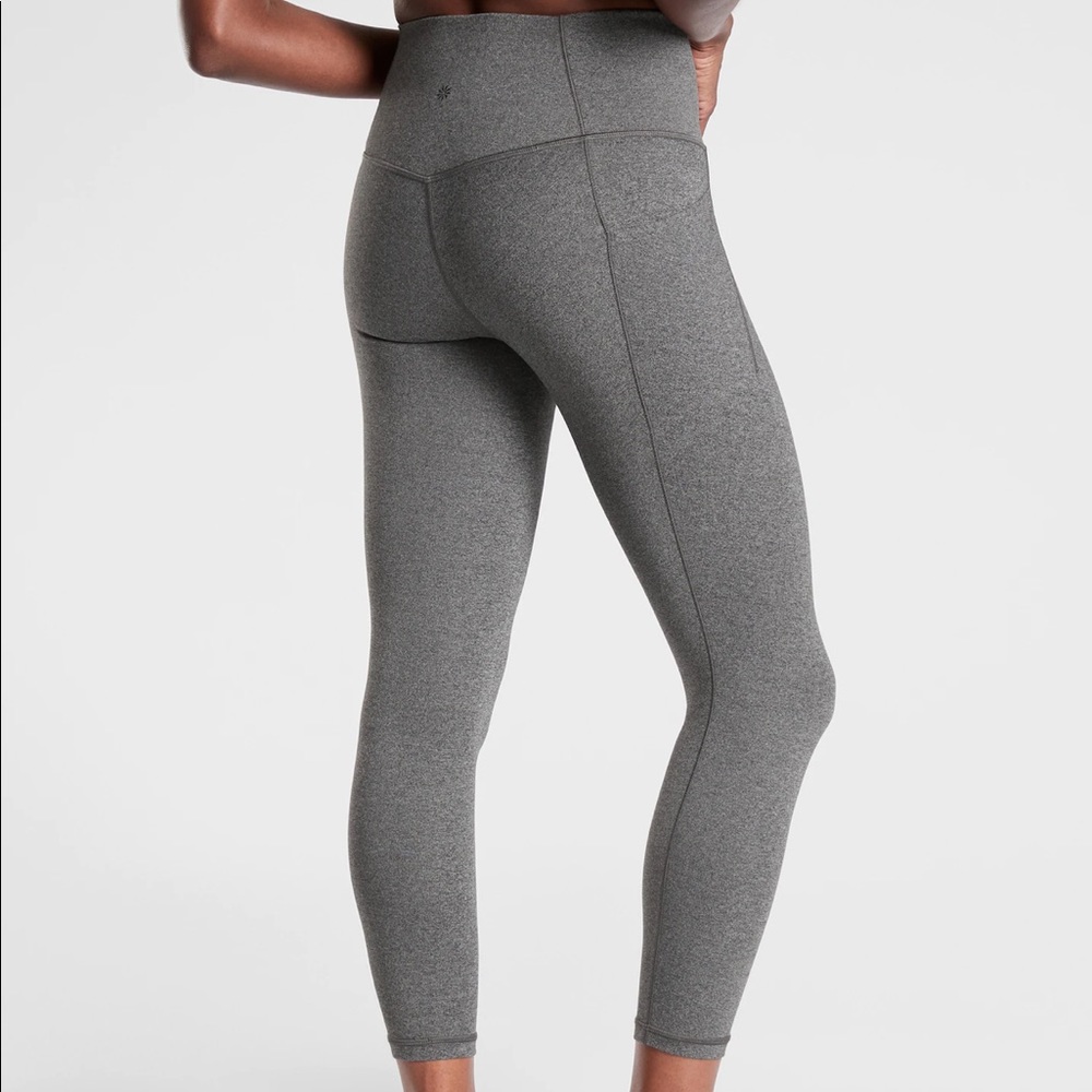 Athleta Salutation Stash Pocket Tights Black Heather Sz XS
